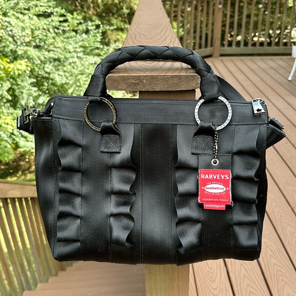 Harveys seatbelt Lola Purse Bag Satchel black zipper rare